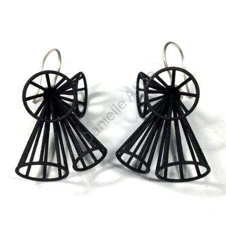 Black Four Cone Bow Drops