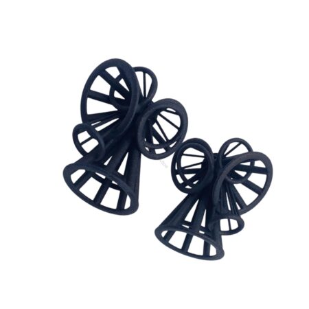 Black Cone Bow Mashup Post Earrings