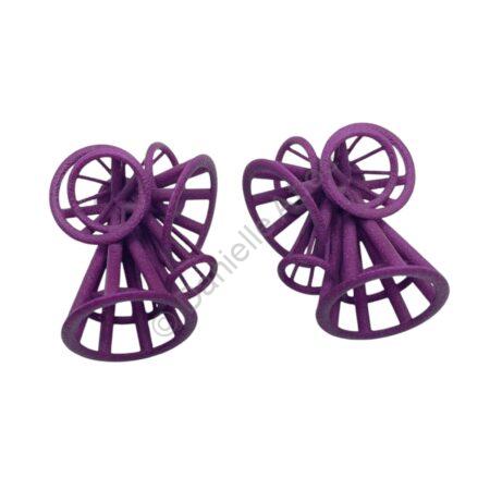 Purple Cone Bow Mashup Post Earrings